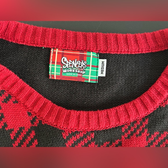 SPENCER’S Workshop A Christmas Story Light Up Wreath Christmas UGLY Sweater Sz M - Picture 6 of 10